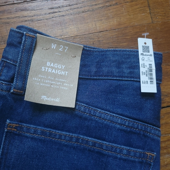 NWT Madewell High Rise Baggy Straight Leg Blue Jeans - Picture 5 of 8